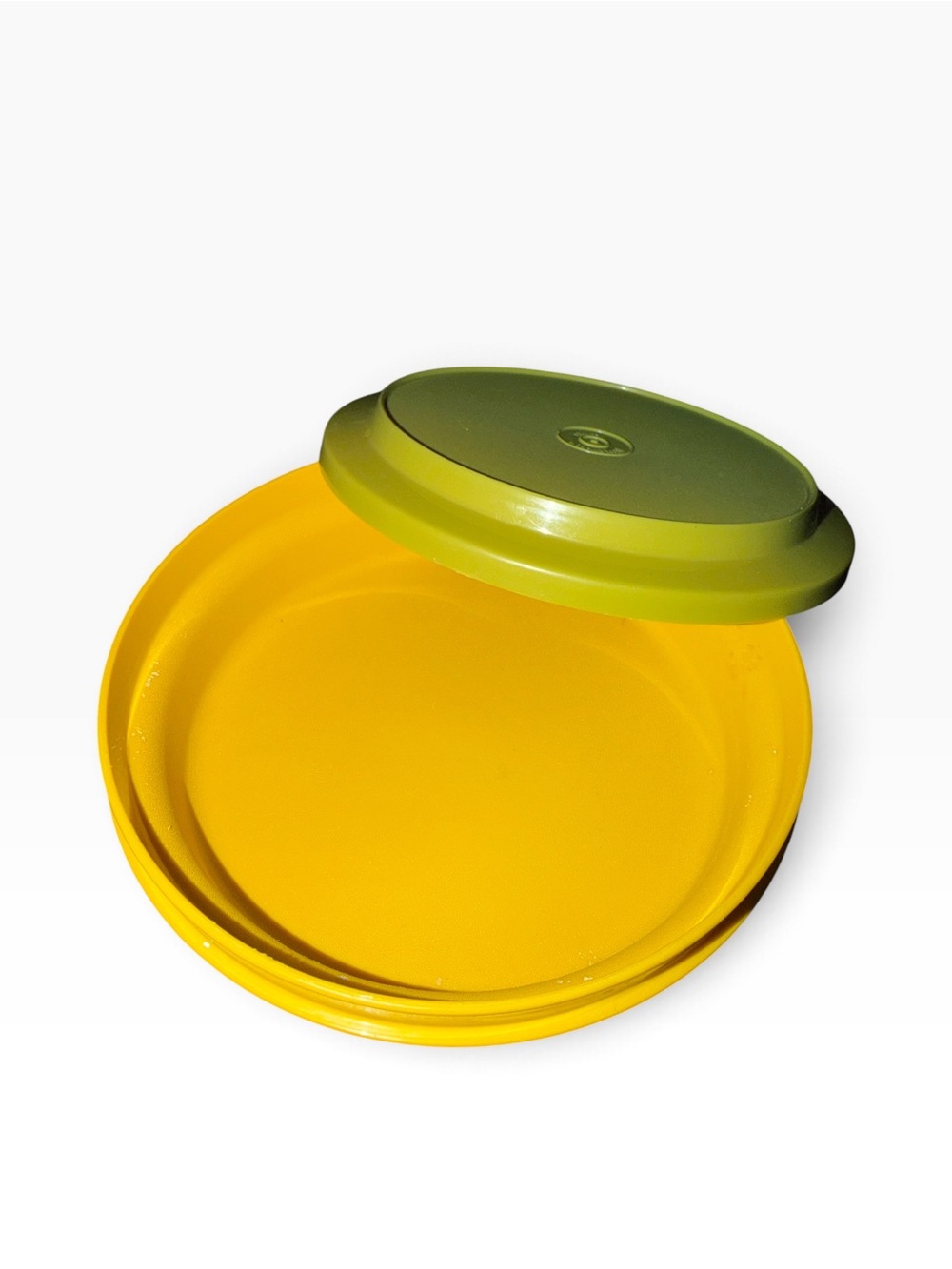 Vintage 1970 Tupperware Seal-N-Serve Shallow Bowl & Plate Lid Set